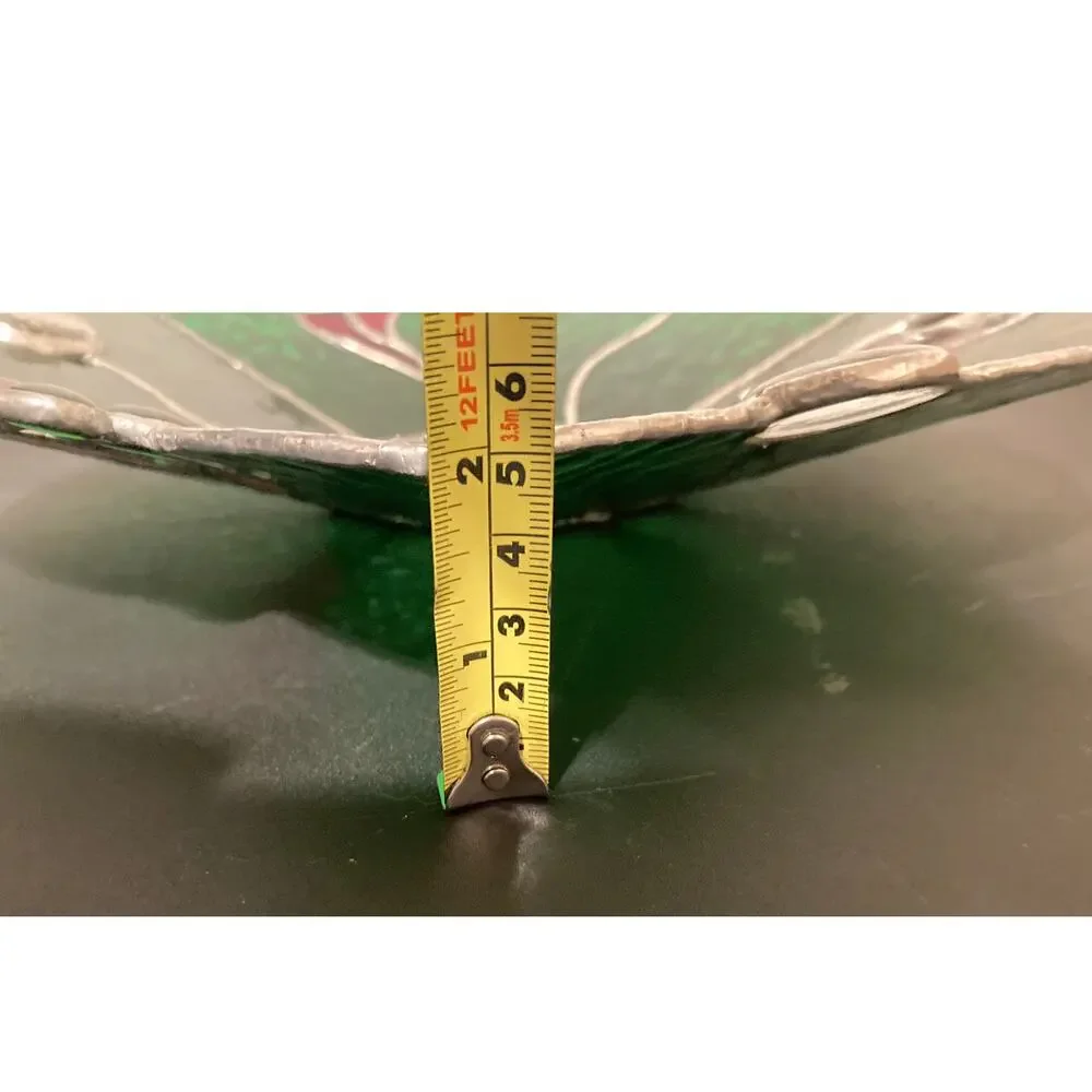 Stained Glass Platter/ Shallow Bowl Green 13